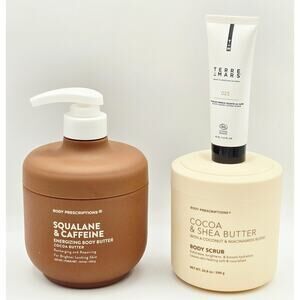 Body Prescriptions Squalane/Caffeine Body Butter + Cocoa/Shea Scrub***Bonus